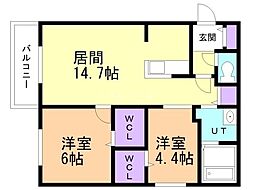 間取図画像 2LDK