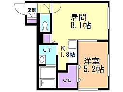 グランメール月寒ＥＡＳＴ 3階1LDKの間取り