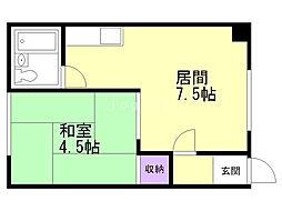 東亜コーポ 1DKの間取図画像