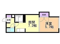 デベックス澄川47 4階1DKの間取り