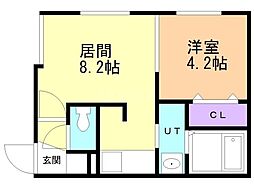 札幌市営東豊線 学園前駅 徒歩6分の賃貸マンション 4階1LDKの間取り