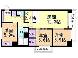 間取図画像 3LDK