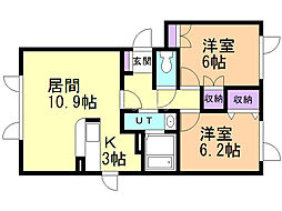 ロジェ福住 2LDKの間取図画像