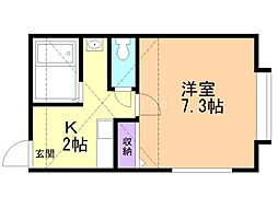 VillaTukisapp 1Kの間取図画像