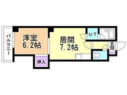 Ｙ’Ｓコート 2階1DKの間取り