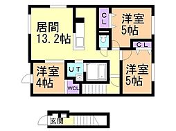 ラフォーレ 2階3LDKの間取り