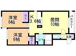 ルミエール平岸6−9 2階