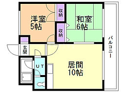 ロイヤルレインボー平岸A 2LDKの間取図画像