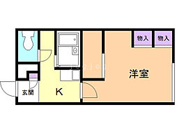 レオパレスアベニュー 1Kの間取図画像