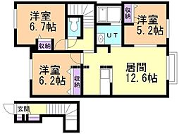 シャーメゾンプリムローズ1 3LDKの間取図画像