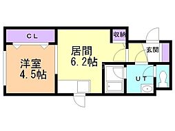 ステラレジデンス南沢 1DKの間取図画像