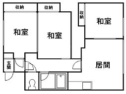 東園コーポラス 3LDKの間取図画像