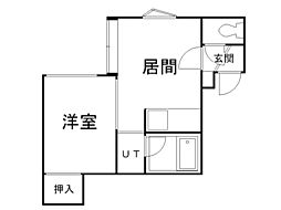 グリーンパーク月寒 1DKの間取図画像