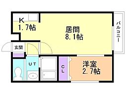 グランメール月寒B 4階/403