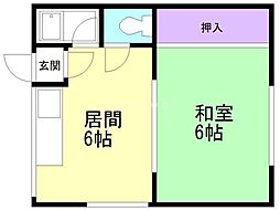 楠荘 1DKの間取図画像