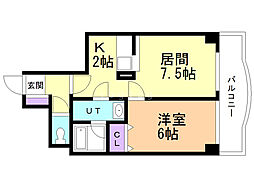 ピルエットアタカ 1LDKの間取図画像