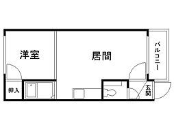 セゾンドブランシェ1 1LDKの間取図画像
