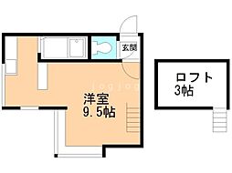 ヴィラビアンカ澄川 ワンルームの間取図画像