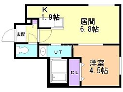 Rexvail澄川1-3 1LDKの間取図画像