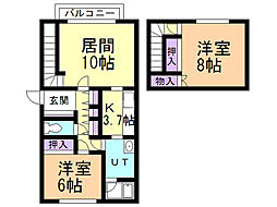 フレックス福住 2LDKの間取図画像