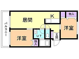 パレスニーノ35 2LDKの間取図画像