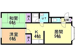 ハーベストアオキ 2LDKの間取図画像
