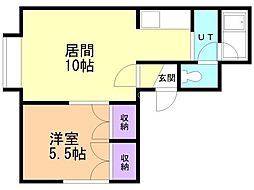 PRESTIGEKE 1LDKの間取図画像