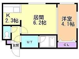 アーバンパーク平岸 1LDKの間取図画像