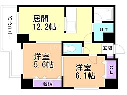 オルモスト月寒 2LDKの間取図画像