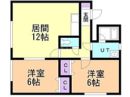 エタニティー 2LDKの間取図画像