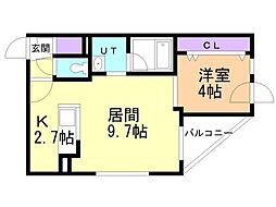 癒禅1.4 1LDKの間取図画像