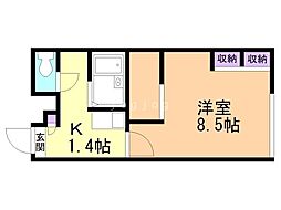 レオパレスアベニュー 1Kの間取図画像