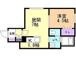 COCOLU 1LDKの間取図画像