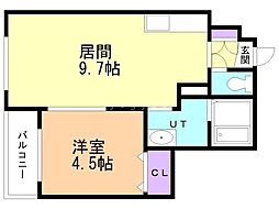 サウスポルト澄川 1LDKの間取図画像