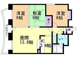 イーストセンタービル 3LDKの間取図画像