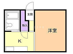 コーポ清明 1Kの間取図画像