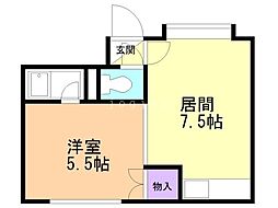 ルミエールジュノンB 1LDKの間取図画像