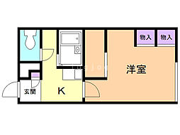 レオパレスサニーハイツ澄川 1Kの間取図画像