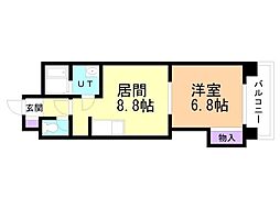 カノントヨヒラ 1LDKの間取図画像