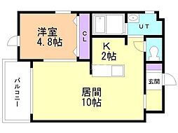 福の住家東館 1LDKの間取図画像
