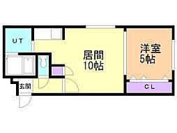 モントレゾール豊平公園 1LDKの間取図画像