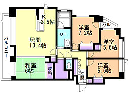 プレステージ南平岸 4LDKの間取図画像