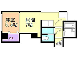 コーポキサクA 1DKの間取図画像