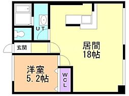 ポトマック 1LDKの間取図画像