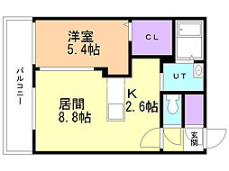 スターレジデンス福住 1LDKの間取図画像