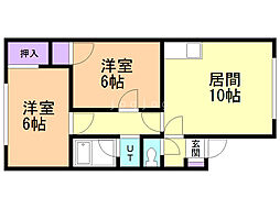 ビバリーハウス福住 2LDKの間取図画像