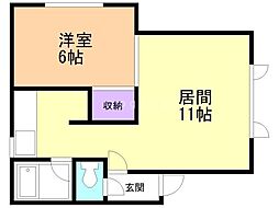 クリスタル510 1LDKの間取図画像