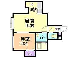 アメニティーヒル 1LDKの間取図画像