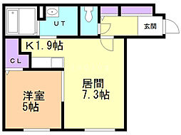グランメールペガサス 1LDKの間取図画像