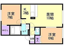 マルシェ 2LDKの間取図画像